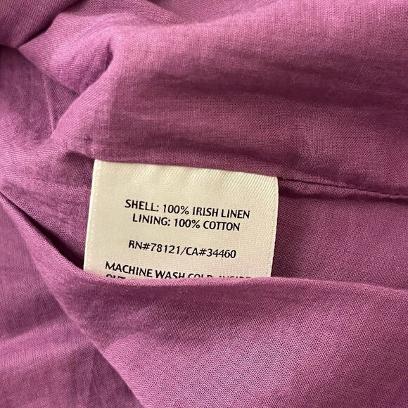 Eileen Fisher Tank Dress Womens 10 Sequins 100% Irish Linen Purple Scoop Neck - Picture 11 of 11